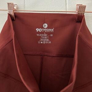 90 Degree By Reflex Burgundy Active Leggings